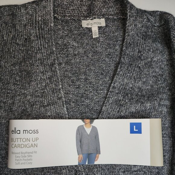 Button Up Large Ella Moss Gray Cardigan - Picture 2 of 10